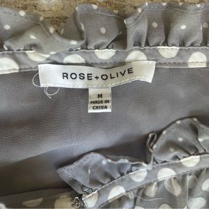 Rose and Olive grey and white blouse